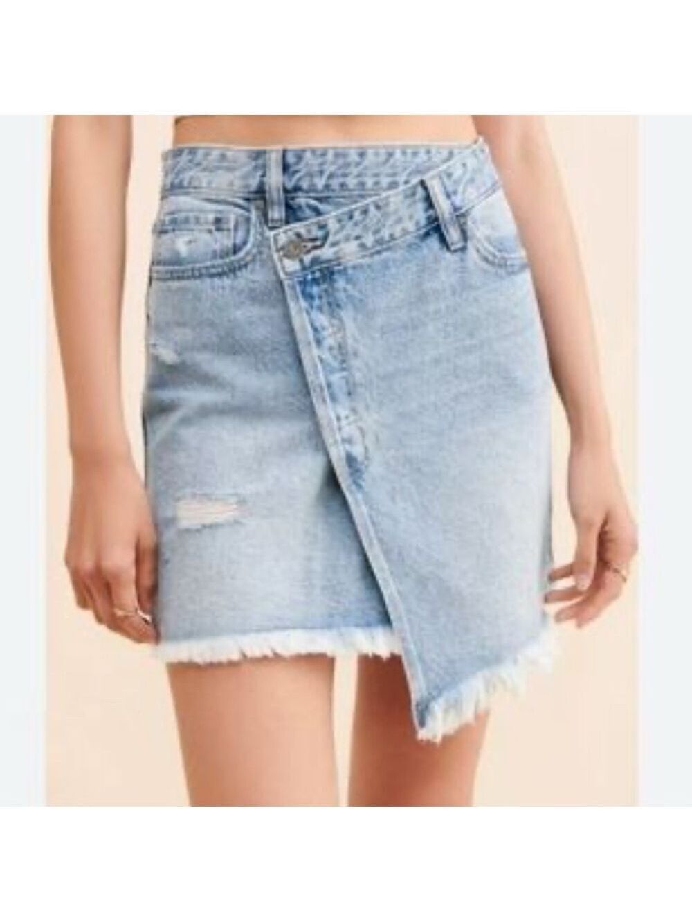 Hidden Los Angeles nwt Denim Asymmetrical distressed Jean Skirt large